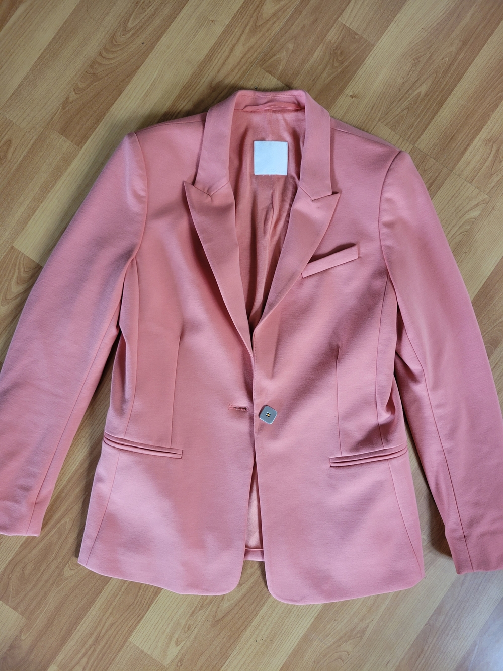 Women's Pink Blazer Jacket - Modern Single-Button Suit Jacket